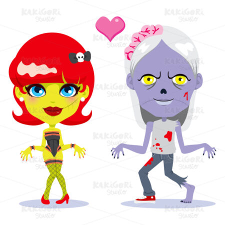 Zombie In Love Clipart Vector Illustration 01783