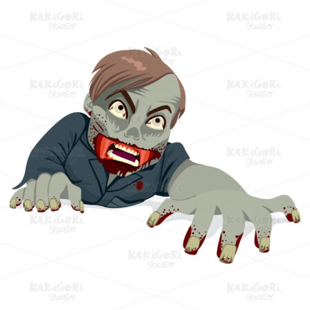 Zombie Man Crawling Clipart Vector Illustration 01182