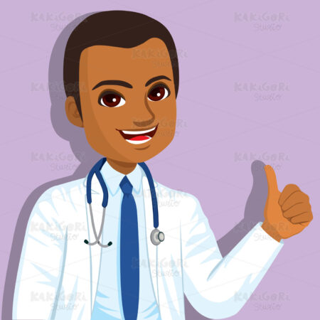Black Thumb Up Doctor Clipart Vector Illustration 05350