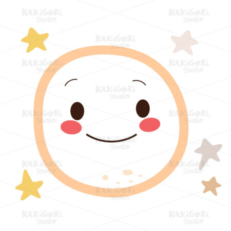 Cute Happy Moon Character Clipart Vector Illustration 05318