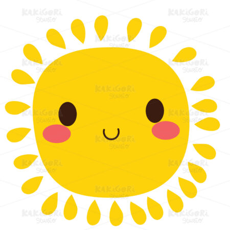 Cute Happy Sun Character Clipart Vector Illustration 05316