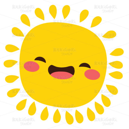 Happy Laughing Sun Character Clipart Vector Illustration 05317