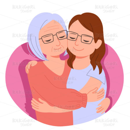 Mother Daughter Love Family Clipart Vector Illustration 05303