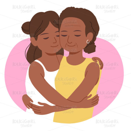 Mother Daughter Love Family Clipart Vector Illustration 05305