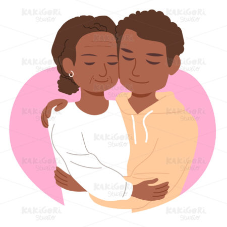 Mother Son Love Family Clipart Vector Illustration 05306