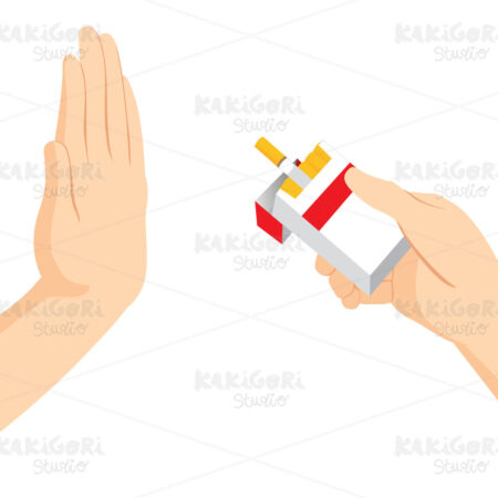 Stop Smoking Palm Hand Up Clipart Vector Illustration 05380