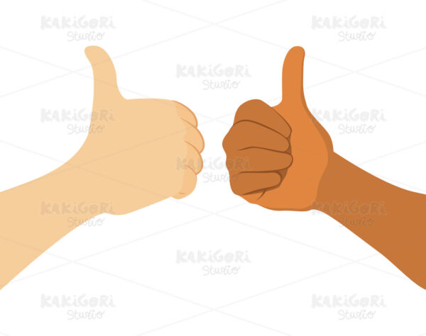 Thumb Up Diversity Hands Clipart Vector Illustration 05364