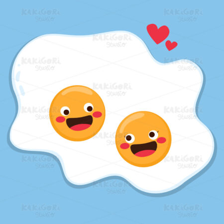 Two Egg Yolks In Love Clipart Vector Illustration 05326