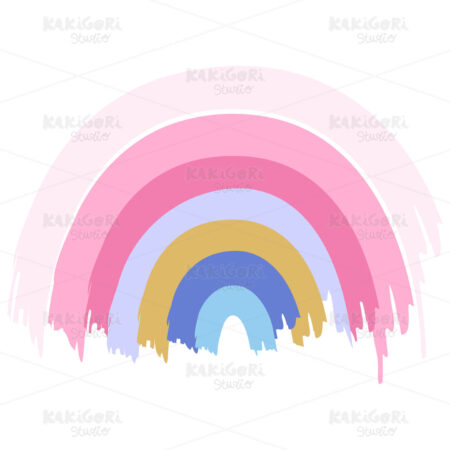 Watercolor Pastel Rainbow Clipart Vector Illustration 05314