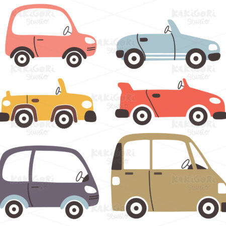 Cute Cars Collection Clipart Vector Illustration 05396