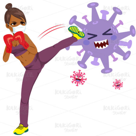 Fight Coronavirus Pandemic Concept Clipart Vector Illustration 05383