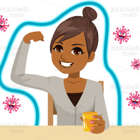 Vitamin C Immunization Concept Clipart Vector Illustration 05393